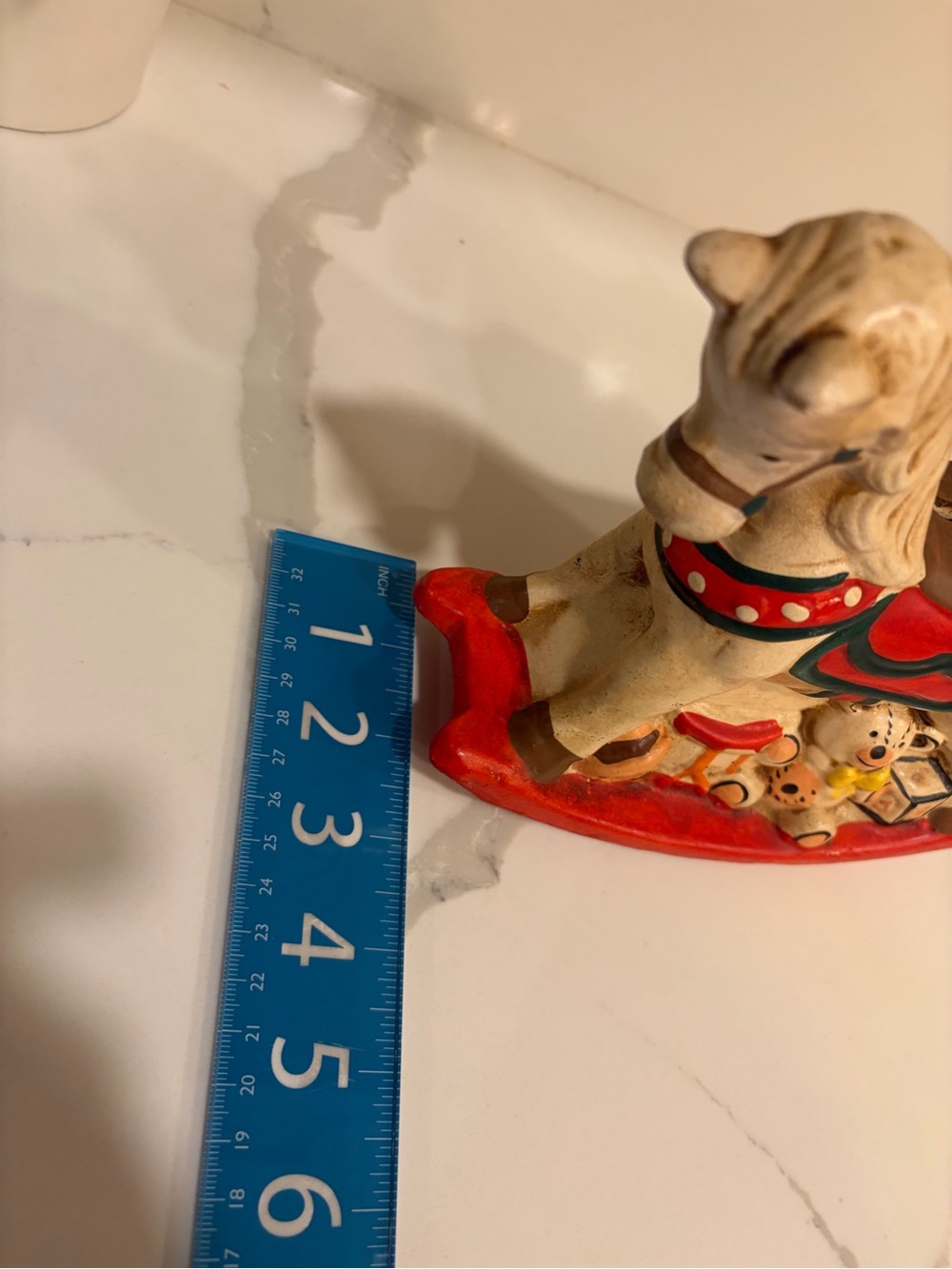 Vintage Ceramic Rocking Horse Coin Bank Teddy Bear Toys Nursery Decor - Picture 11 of 11